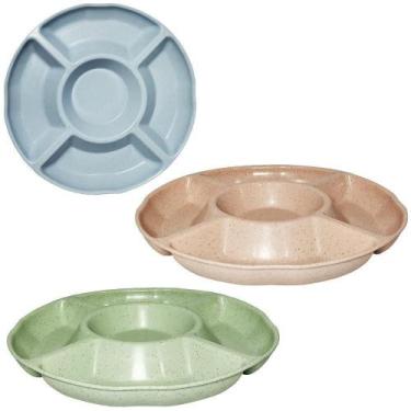 Imagem de Petisqueira Bambu Ecologico Colors Com 5 Divisorias 22,5Cm - Fu Xing