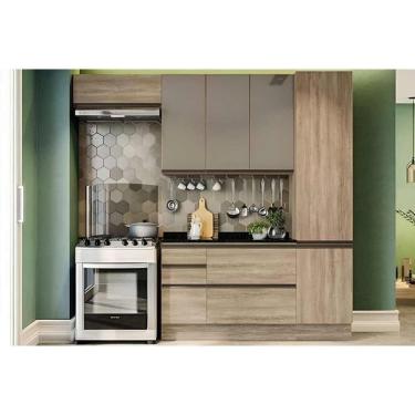 Imagem de Cozinha Completa Maxxi 5 Peças (2Aéreo+1Balcão+1Paneleiro+1Complemento) CZ245 Nogal - Kappesberg