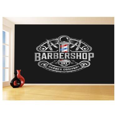 Imagem de Papel De Parede 3D Barbearia Barber Shop Logo 3,5M Brb34