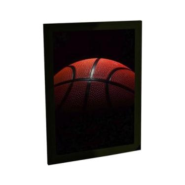 Imagem de Quadro Decorativo Basquete Ilustração Close Bola Decoração Poster Quarto Sala
