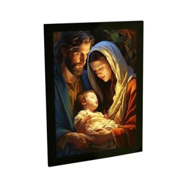 Imagem de Quadro Decorativo Jesus Cristo Maria Jose Ilustração Decoração Poster Quarto Sala