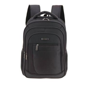 Imagem de Mochila Unissex Tonin 2104 Compartimentos Frontais Preto, Preto, Único