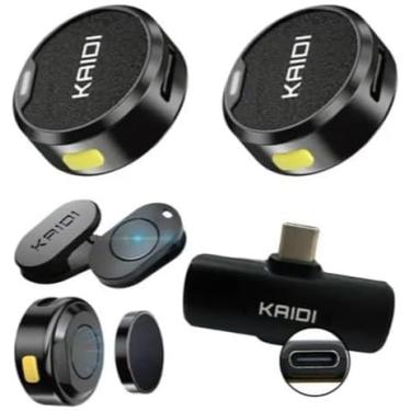 Imagem de Microfone Sem Fio Duplo Lapela Celular Para Tipo-c, Microfone de lapela profissional sem fio, 2 mini microfones sem fio com cancelamento de ruído (TIPO-C)