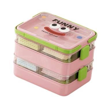 Imagem de MERIGLARE Caixa organizadora para armazenamento de blocos de construção, portátil, para brinquedos pequenos, organizador de brinquedos para crianças, Rosa, 5 Camadas