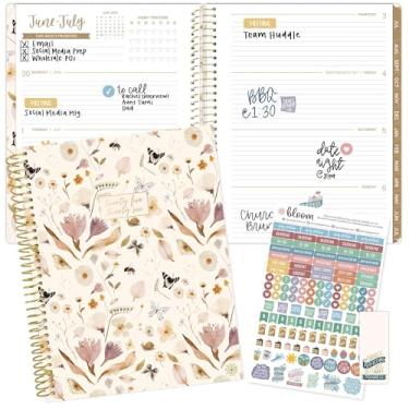 Imagem de bloom daily planners Agenda do ano acadêmico 2025-2026 (21,6 cm x 28 cm) (julho de 2025 a julho de 2026) - Organizador semanal e mensal com adesivos e abas - Jardim de borboletas