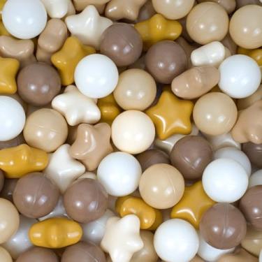 Imagem de Dekeyoo Pacote Com 100 Bolinhas De Piscina Star Ball - Sem Bpa, Plástico À Prova Esmagamento Para Piscina, Barraca, Casa Brinquedo, Festa Infantil, Macaron Ocean 2,15" Mocha Tricolor