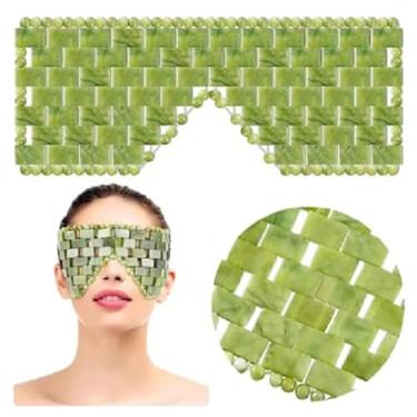 Imagem de Máscara para Olhos, Pedra Natural de Jade, Antiolheiras, Skincare Artesanal, Terapia Quente e Fria, Acessório de Beleza para Relaxamento