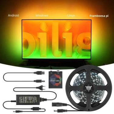 Imagem de Fita LED USB Color Sync 5V Para Android TV PC Dream Screen Monitor Bac