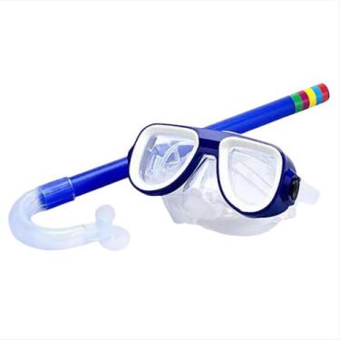 Imagem de Óculos Mergulho Snorkel Premium Infantil Silicone Natação praia verão 