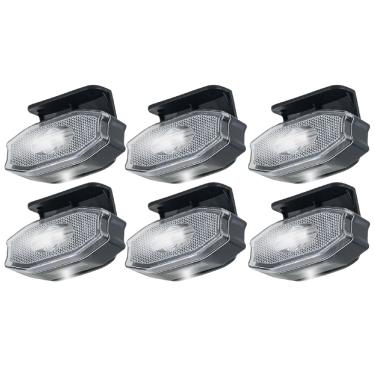 Imagem de 6 Lanterna Lateral Carreta Led Exclusive Branca C/ vigia 12/24v