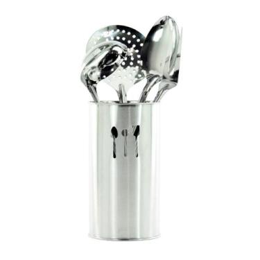 Imagem de Conjunto de Utensílios de Cozinha com Suporte Inox 5 Peças - Wincy Cas