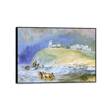 Imagem de Pinturas famosas Dunwich, reprodução de imagem, impressão em tela, impressão giclée, arte de parede para sala de estar, decoração de casa moderna, 55 x 40 cm (22 x 16 polegadas), moldura preta