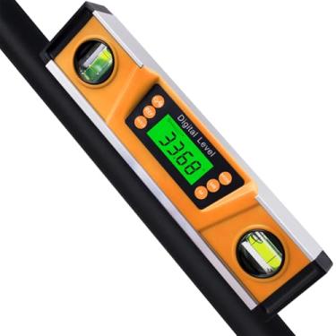 Imagem de Nível digital e transferidor, medidor de ângulo inclinômetro eletrônico protegido IP54 de 25,4 cm com grande visor de luz de fundo LED e bolsa de transporte com base em V magnetizada incluída