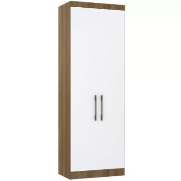 Imagem de Guarda-roupa Modulado 79cm 2 Portas Paris Luciane, Avelã/Branco