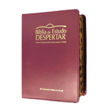 Imagem de Bíblia de estudo despertar  ntlh  capa de luxo vinho  índice - SBB