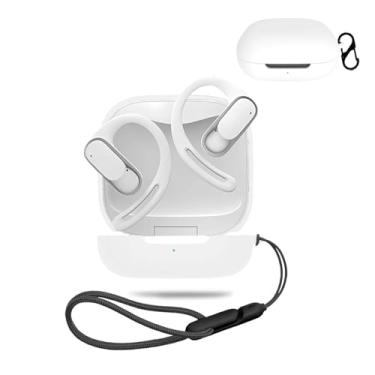 Imagem de Capa Shokz OpenFit Air, capa protetora de silicone para fone de ouvido sem fio (com mosquetão + cordão) à prova de quedas, à prova de arranhões, à prova de choque, porta de carregamento reservada, à