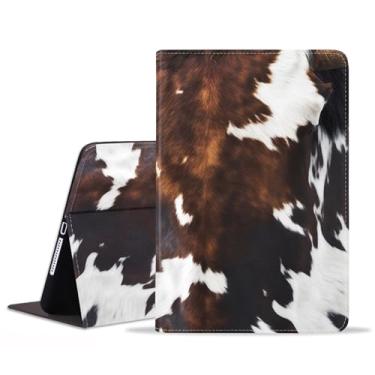 Imagem de JDHJFBFJNP Capa para Samsung Galaxy Tab S10 Plus 2024/ S9 Plus/S9 FE Plus 5G 12,4 polegadas 2023, capa fólio de couro PU premium com suporte para hibernar/despertar automático, estampa de vaca marrom