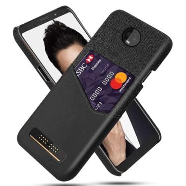 Imagem de Capa para MOTO Z3 Play,Tela e tampa de couro PU,Antideslizante,360°cobertura completa à prova de choque com 1 slot de cartão atrás,Prevenção de queda-Black