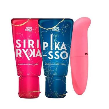 Imagem de Kit Vibrador Golfinho Curvado Textura Aveludada e Géis Vibrador Lubrif