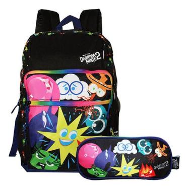Imagem de Kit Mochila + Estojo Divertidamente Costas Infantil Escolar - Luxcel