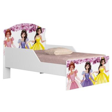 Imagem de Mini Cama Infantil 148x68cm Proteção Lateral Princesa Rosa Z53 - Mpozenato