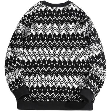 Imagem de Suéter De Gola Redonda Masculino Plus Size Natal Manga Longa Gola Redonda Suéter Quente Casual Tricotado Gola O Pulôver Para O Inverno, Black, 5XL