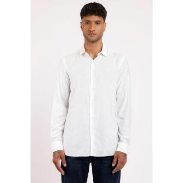 Imagem de Camisa Aramis Manga Longa Regular em Jacquard Branco-Masculino