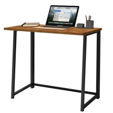Imagem de Escrivaninha Estilo Industrial Dobrável Mesa Estudo Home Office - Leop