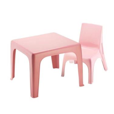 Imagem de Mesinha Pequena Infantil Rosa+Cadeira Poltrona Educativa - Injeplastec