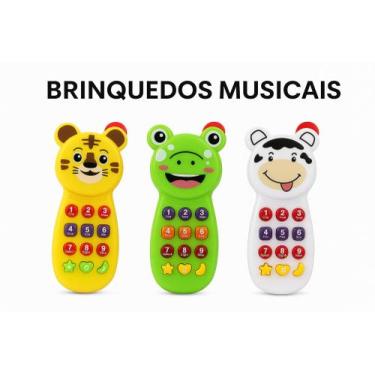 Imagem de Telefone Celular musical infantil vaquinha com luz A pilha - shenzhen