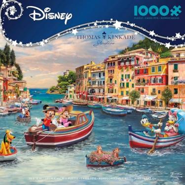 Imagem de Ceaco - Thomas Kinkade - Disney - Mickey e Minnie na Itália - Quebra-cabeças de 1000 peças