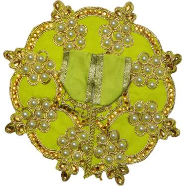 Imagem de AhaaMAG Vestido Ladoo Gopal | Tamanho: 2 | Conjunto de 1 | Cor: Limão | Estilo: Pérola | Moti | Padrão: Floral