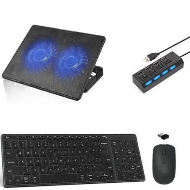 Imagem de Teclado, Mouse Suporte Cooler 2x Hub Notebook MSI - Preto - BD Net