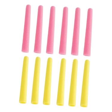 Imagem de Colaxi 12 peças protetores de poste de trampolim de 40 cm acessórios de trampolim infantil acolchoamento substituição para cama de salto corrimão tubo, Rosa Amarelo