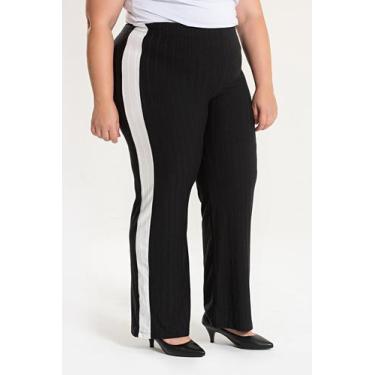 Imagem de Calça Plus Size Comfort Em Ribana Milano Com Elastano - Serena, Preto,
