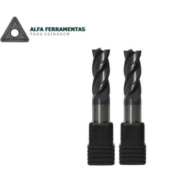 Imagem de Kit 02 peças Fresas Topo 4 Cortes Metal Duro 10mm 45 Hrc Black