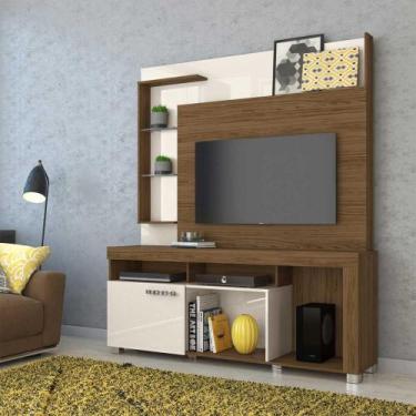 Imagem de Home Theater Dedalo Prateleira em Vidro MDP até 50 Naturale/OffWhite G