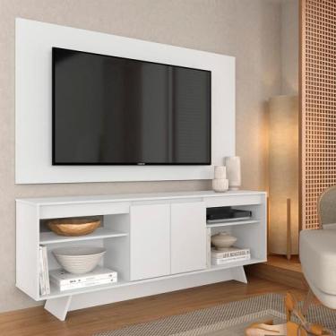 Imagem de Rack Com Painel Tulum 1,60m 55 Polegadas Branco - Móveis Arapongas - A