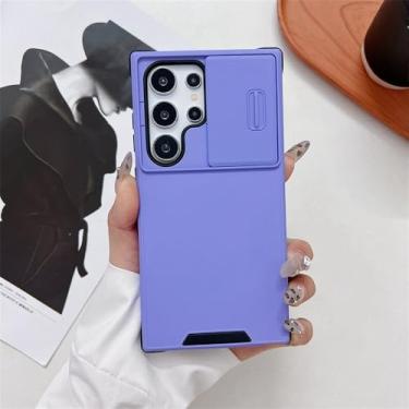 Imagem de Capa de proteção para câmera deslizante para Samsung Galaxy S25 S24 S23 Ultra S22 S21 s25 Plus Note20 A53 A33 A52 A32 A13 A14, roxa, para Samsung S25Plus