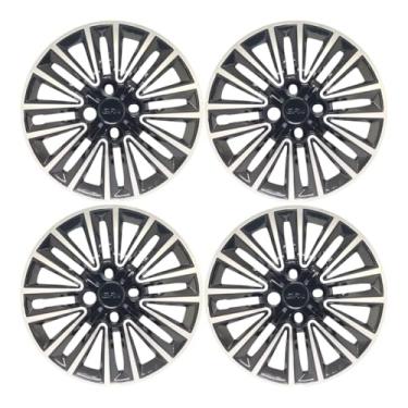 Imagem de Kit 4 Calota Esportiva Aro 14 Compatível c/Roda Cubo Alto - Preto/Prata