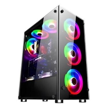Imagem de Gabinete Gamer Preto Atx Vidro Usb3.0 Xway 01150 Fonte 600w, Preto