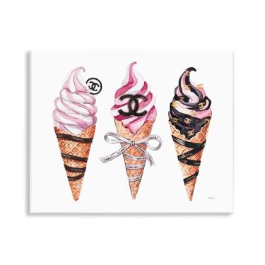 Imagem de Stupell Industries Design de arte de parede trio de sorvete rosa Glam por Amanda Greenwood, 28 x 35 cm