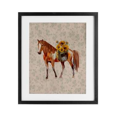 Imagem de Stupell Industries Cavalo chalé com estampa emoldurada preta com estampa sob vidro por Yen, 40,6 x 33,5 cm