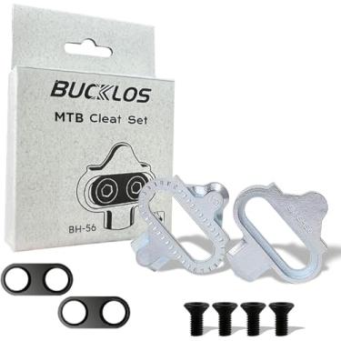 Imagem de BUCKLOS Chuteiras de substituição BH-51 / BH-56 compatíveis com pedais Shimano MTB SPD para ciclismo interno giratório e tênis de bicicleta de montanha BTT
