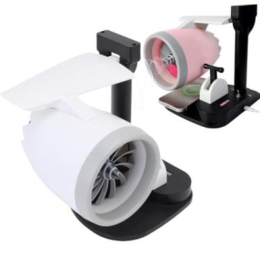 Imagem de Yunseity Ventilador de Turbina para Desktop Com Umidificador, 3 Em 1 4000rpm Fan Speed Desktop, Carregamento Sem Fio, Moldado de Motor para Mesa de Escritório (Luz vermelha)