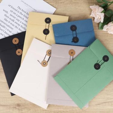 Imagem de Pacote com 6 envelopes de plástico coloridos com fecho, pastas de arquivo de vários tamanhos, A4 A5 A6, tamanho carta colorida para armazenar, arquivar, documentos ótimos ou para correspondência