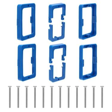 Imagem de 6 Extensores de Caixa Tomada de 1/2" Gangue Única, Removível Caixa Extensora com 12 Parafusos para Elétrica e Interruptores Tomada Elétrica (Azul)