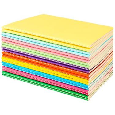 Imagem de Pacote com 10 mini cadernos de composição a granel, caderno de bolso pequeno, 9,5 x 14 cm, caderno de composição colorida, pautado largo, 10 cores, 24 folhas (48 páginas) para viajantes, estudantes