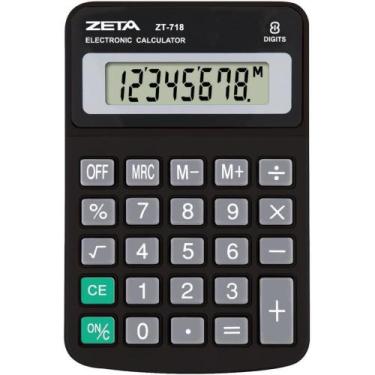Imagem de Calculadora de Mesa 8DIG. Zeta ZT718 Preta - ELGIN