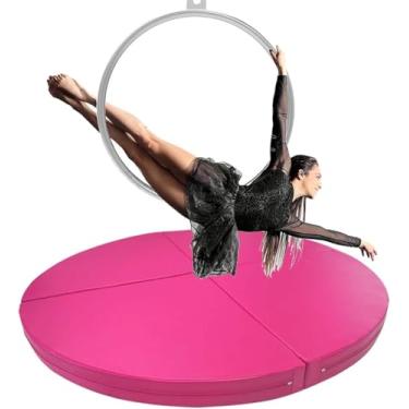 Imagem de Tapete De Aro Aéreo Redondo Para Academia Em Casa, 120/140/150/160/180 / 200cm Tapete De Pole Dance Tapete De Exercícios De Ginástica De Ioga, Tapete De Proteção De, Pink, 120cmx5cm(47"x2")